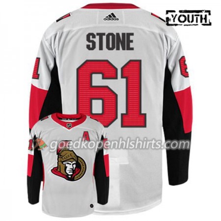 Ottawa Senators MARK STONE 61 Adidas Wit Authentic Shirt - Kinderen
